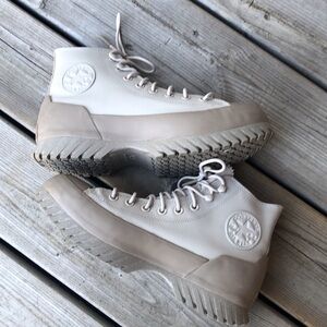 Converse Ankle Boots Women 10 Chunky Beige Sneakers Winter Chuck Taylor